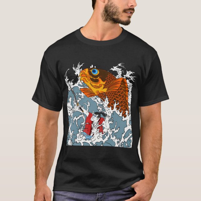 Camiseta Carpa gigante e samurai (Frente)