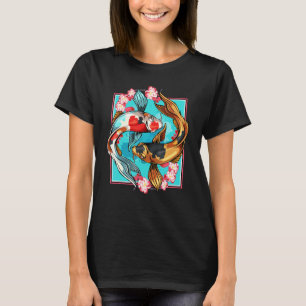Camiseta Carpa Koi Japão Japonês Nishikigoi Peixe Flor de C