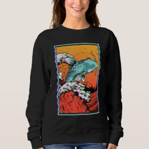 Camiseta Carpa Peixe Koi Pescaria Japonesa Grande Onda Kana