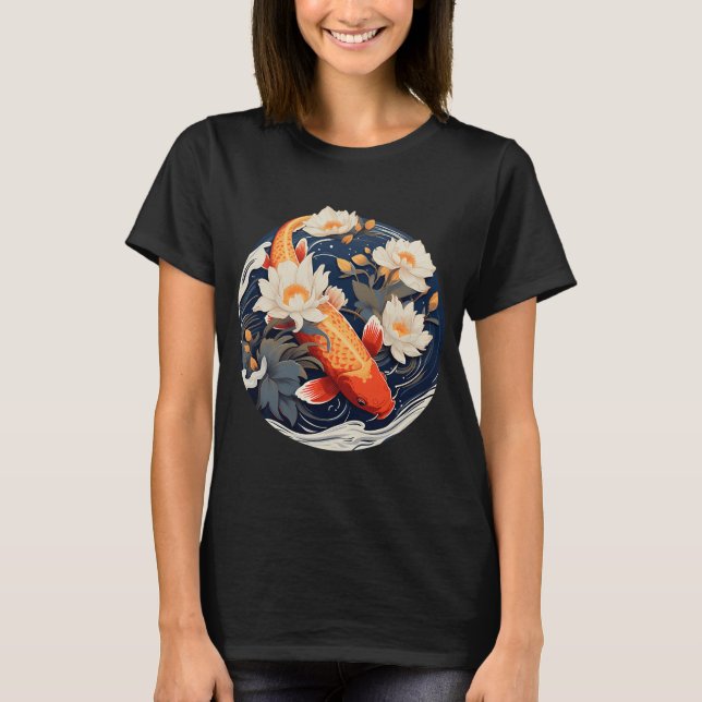 Camiseta Carpas japonesas sob os lírios (Frente)