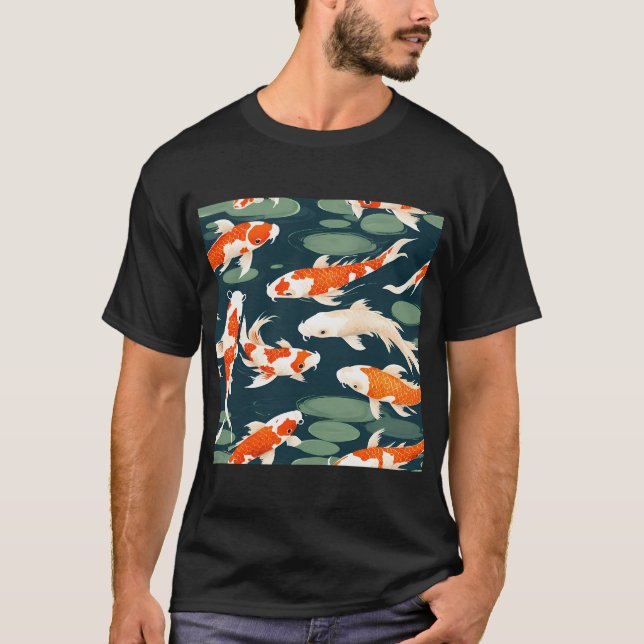 Camiseta Carpas nandando, amarelo dourado (Frente)