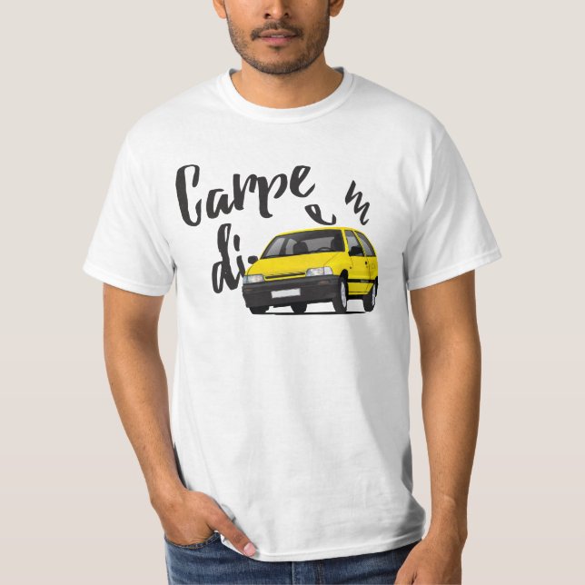 Camiseta Carpe Diem com Daihatsu Charade GTti (Frente)