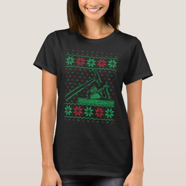 Camiseta Carpenter Xmas Carpenter Woodworker Feia Chris (Frente)