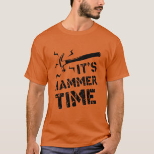 Camiseta Carpinteiro Engraçado É o tempo do martelo Gif
