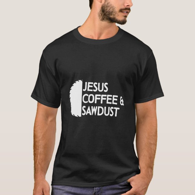 Camiseta Carpinteiro Jesus Café e Madeira (Frente)