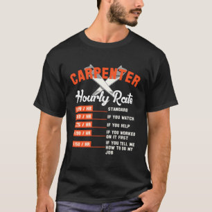 Camiseta Carpinteiro Taxa Horária Gif Taxas de Mão-de-Obra