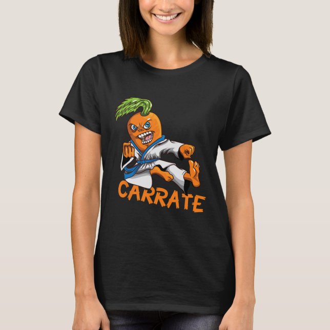Camiseta Carrate Engraçado Carrot Karate Mail Arts Mart (Frente)