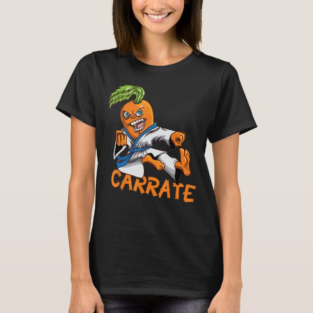 Camiseta Carrate Engraçado Carrot Karate Mail Arts Mart (Frente)
