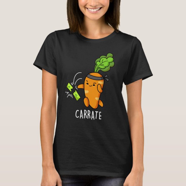 Camiseta Carrate Funny Carrot Karate Pun Dark BG (Frente)