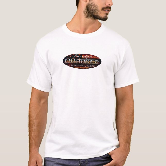 Camiseta Carregador de Dodge - clássico americano do (Frente)