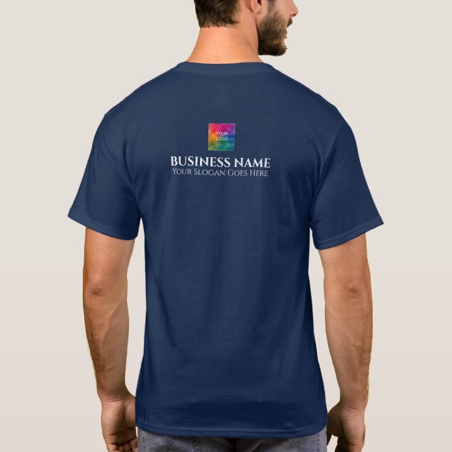 Camiseta Carregamento de logotipos da empresa comercial com (Verso)