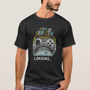 Camiseta Carregamento de Nível 2 Completado do primeiro ani