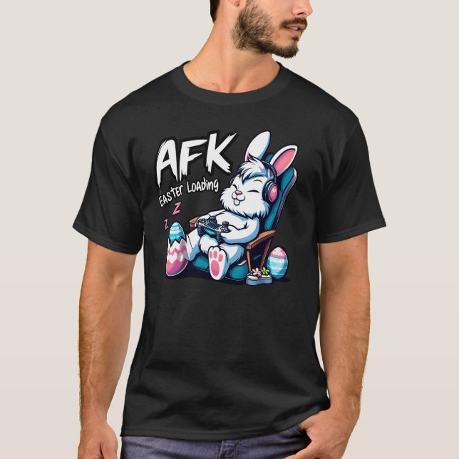 Camiseta Carregamento de Páscoas AFK - Engraçado Dormir Coe (Frente)