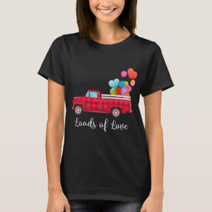Camiseta Carregamentos de Dia de os namorados Red Truck Hea