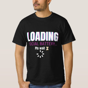 Camiseta Carregando Bateria Social   Humor de Introvertido 