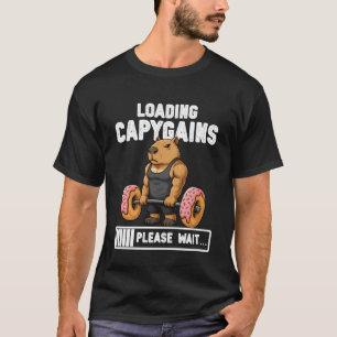 Camiseta Carregando Capygains Capivara Levantando Pesos Eng