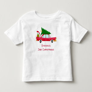 Camiseta Carregando de carro vermelho retrô em árvore de 