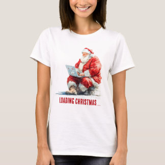 Camiseta Carregando Papai noel Engraçado de Natal