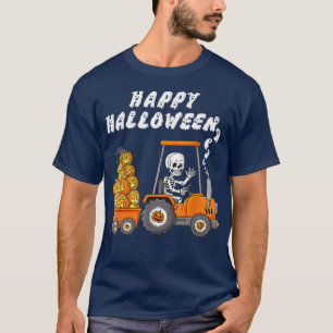 Camiseta Carregar de Trator de Anel de Esqueleto Feliz Hall