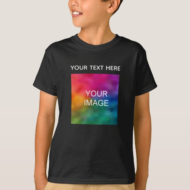 Camiseta Carregar Imagem Adicionar Modelo de Texto Meninos  (Frente)