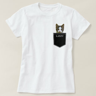 Camiseta Carregue a Foto Pet e o Nome da Pet Personalizado