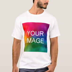 Camiseta Carregue logotipo próprio ou fotografe seu texto a