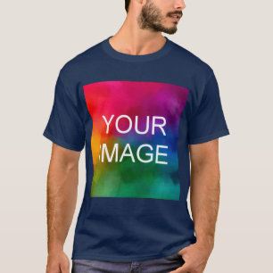 Camiseta Carregue logotipo próprio ou fotografe seu texto a