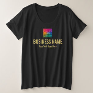 Camiseta Carregue Seu Próprio Logotipo Aqui Mulheres Pretas