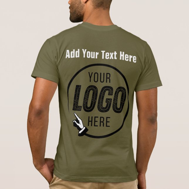 Camiseta Carregue sua imagem de logotipo personalizada pers (Verso)