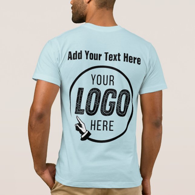 Camiseta Carregue sua imagem de logotipo personalizada pers (Verso)