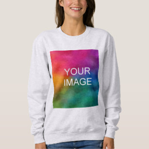 Camiseta Carregue sua própria foto para mulheres Cinzas mod
