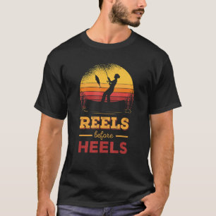 Camiseta Carretéis Antes de Saltos Mulheres Pescando