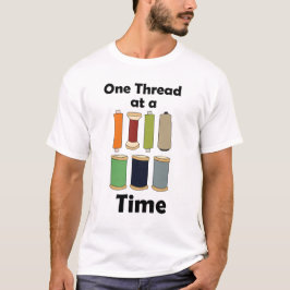 Camiseta Carretéis De Linha Um Fio De Cada Vez Motivacional