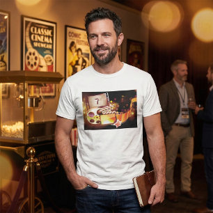 Camiseta Carretel de Filme Cinematográfico e Tábua de Clapp