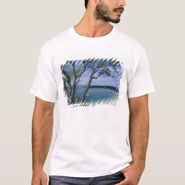 Camiseta Carribean, Ilha de Anguilla, Road Bay Harbor. (Frente)