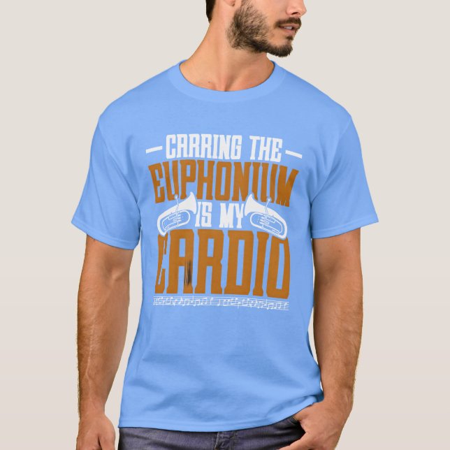 Camiseta Carringhe Euphonium É Meu Cardio retrô (Frente)