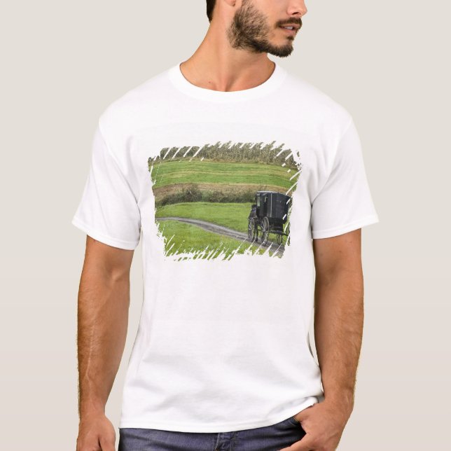 Camiseta Carrinho de Amish na pista da fazenda, Ohio do (Frente)