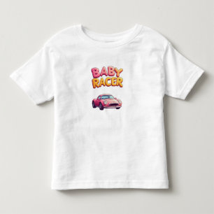 Camiseta Carrinho de Bebê Rosa Aventura de Desenho 🏎️