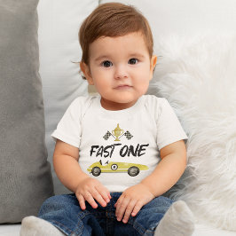 Camiseta Carrinho de Corrida para Aniversário de 1 Ano
