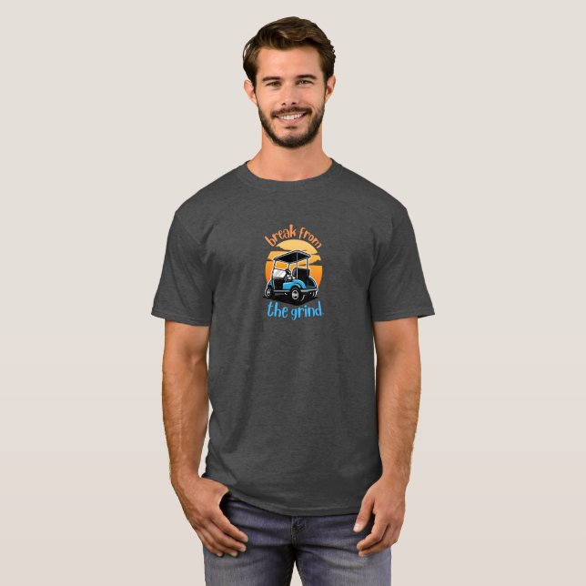 Camiseta Carrinho de Golfe Azul (Frente Completa)