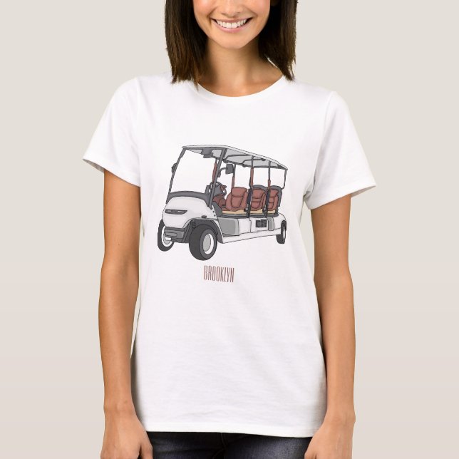 Camiseta Carrinho de golfe / desenho animado de buggy de go (Frente)