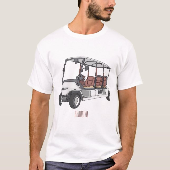 Camiseta Carrinho de golfe / desenho animado de buggy de go (Frente)