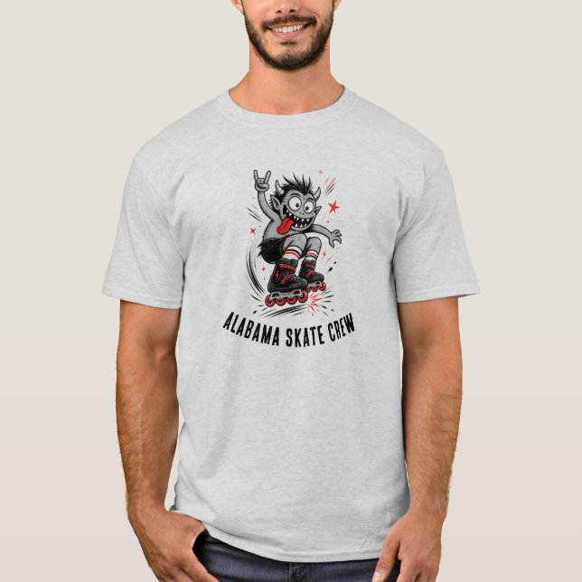 Camiseta Carrinho de Monstro de Patins (Frente)