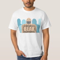 Carrinho estilizado do homem urso careca musculoso