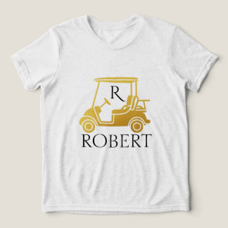 Camiseta Carrinho Personalizado Monograma Nome Único Dourad