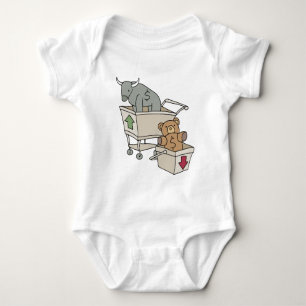 Camiseta Carrinhos de compras de Bull e de urso