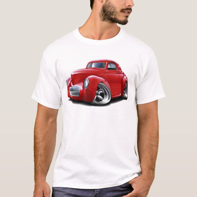 Camiseta Carro 1941 do vermelho de Willys (Frente)