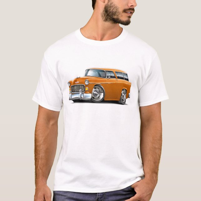 Camiseta Carro 1955 da laranja do nómada de Chevy (Frente)