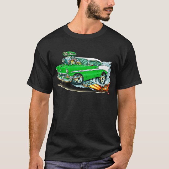 Camiseta Carro 1956 verde de Chevy 150-210 (Frente)