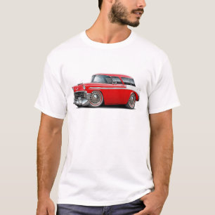 Camiseta Carro 1956 Vermelho-Branco do nómada
